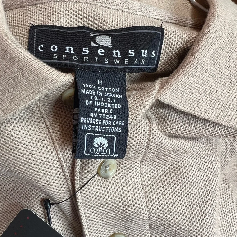 NWT-MENS DRESS SHIRT SIZE MED,CONSENSUS KHAKI POLO - Picture 3 of 3